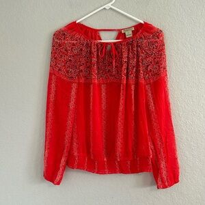 Semi sheer, cute BoHo top